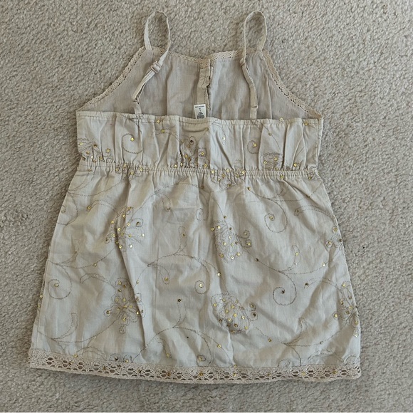 Beige Tank Top w/ Embroidery NWT - Picture 3 of 6